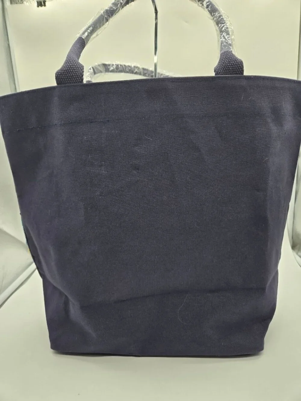 MudPie Navy Blue Canvas Sequin Fish Beach Tote Bag NWT Travel Pool Shopper